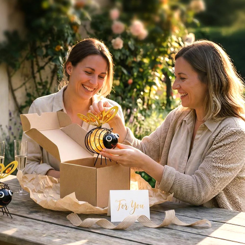 GardenBee™ – Solarbetriebene Hängelaterne in Bienenform