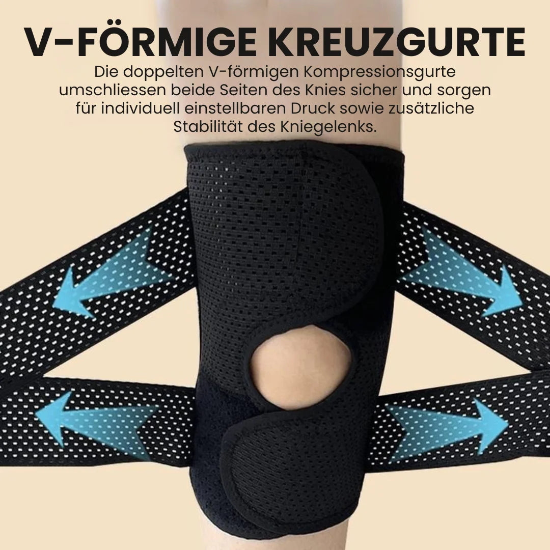BareForm™ – Kniebandage mit offener Patella und V-förmigen Kreuzbändern