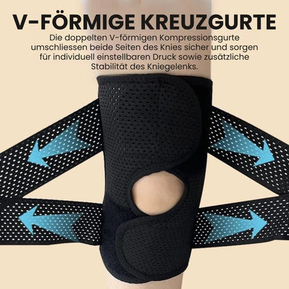 BareForm™ – Kniebandage mit offener Patella und V-förmigen Kreuzbändern