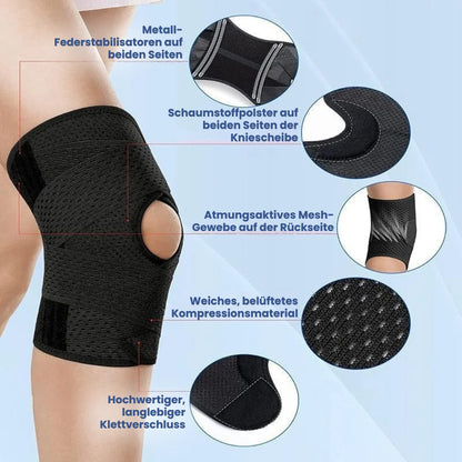 BareForm™ – Kniebandage mit offener Patella und V-förmigen Kreuzbändern
