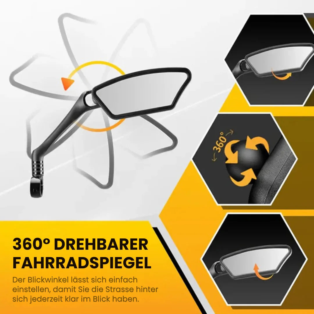 BikeMirror™ – Weitwinkel-Rückspiegel mit vibrationsarmer Halterung
