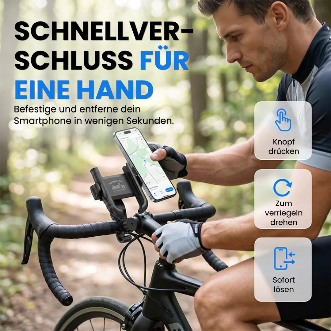 GripLock™ – Sichere 360°-Smartphone-Halterung für Fahrräder
