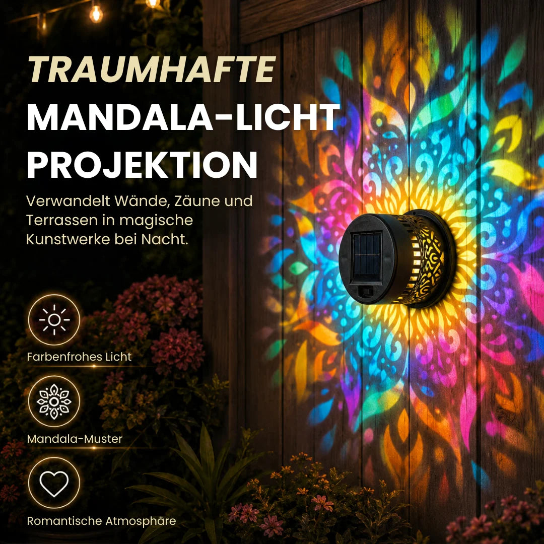 MandalaLight™ – Wetterfeste Solar-Mandala-Wandleuchte