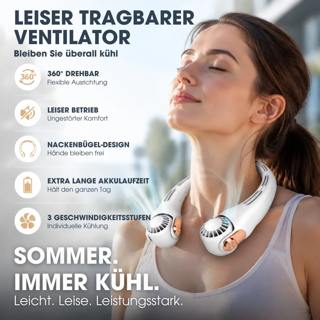 NeckBreeze™ – Leichter & flüsterleiser Nackenventilator