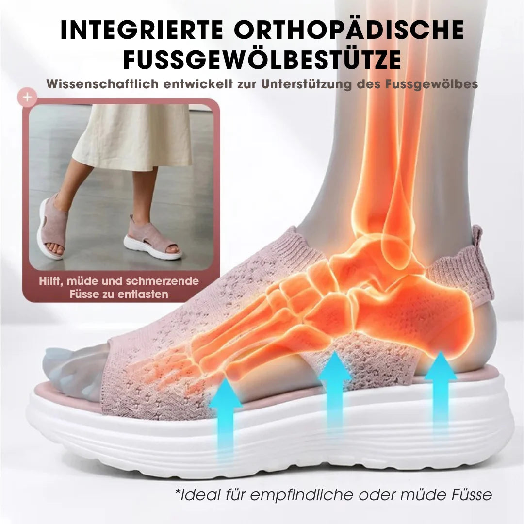 OrthaCloud™ – Atmungsaktive Strick-Plateausandalen für Damen