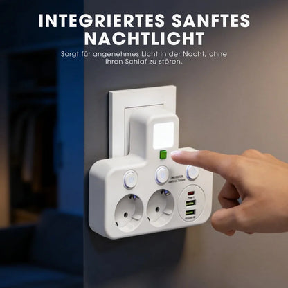 PowerHub Pro™ – Smarte Steckdosenleiste mit USB & Nachtlicht