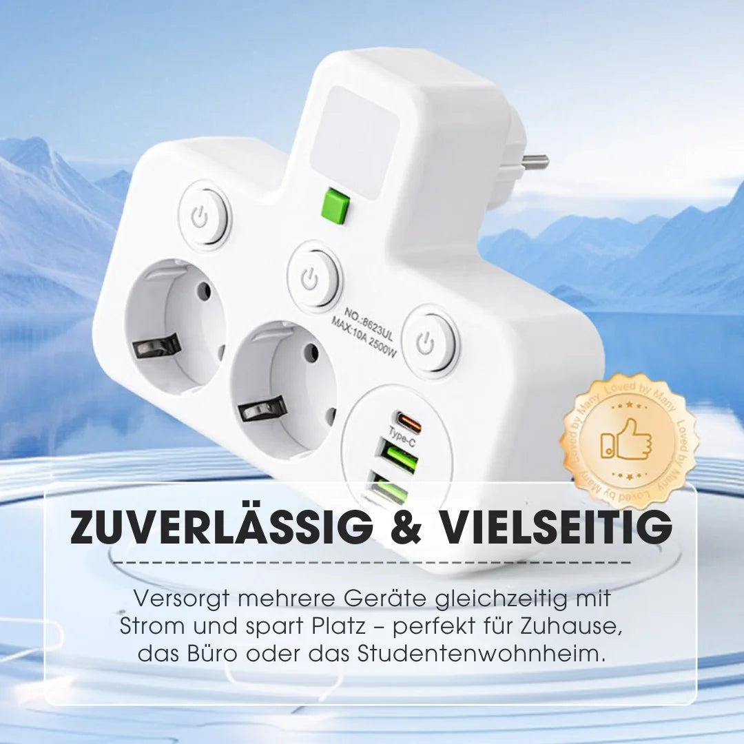 PowerHub Pro™ – Smarte Steckdosenleiste mit USB & Nachtlicht