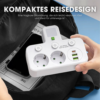 PowerHub Pro™ – Smarte Steckdosenleiste mit USB & Nachtlicht