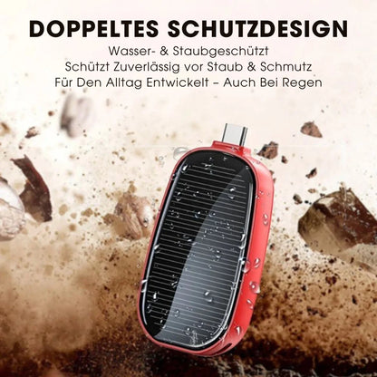 SolarKey® – 1200mAh Solar-Powerbank als Schlüsselanhänger