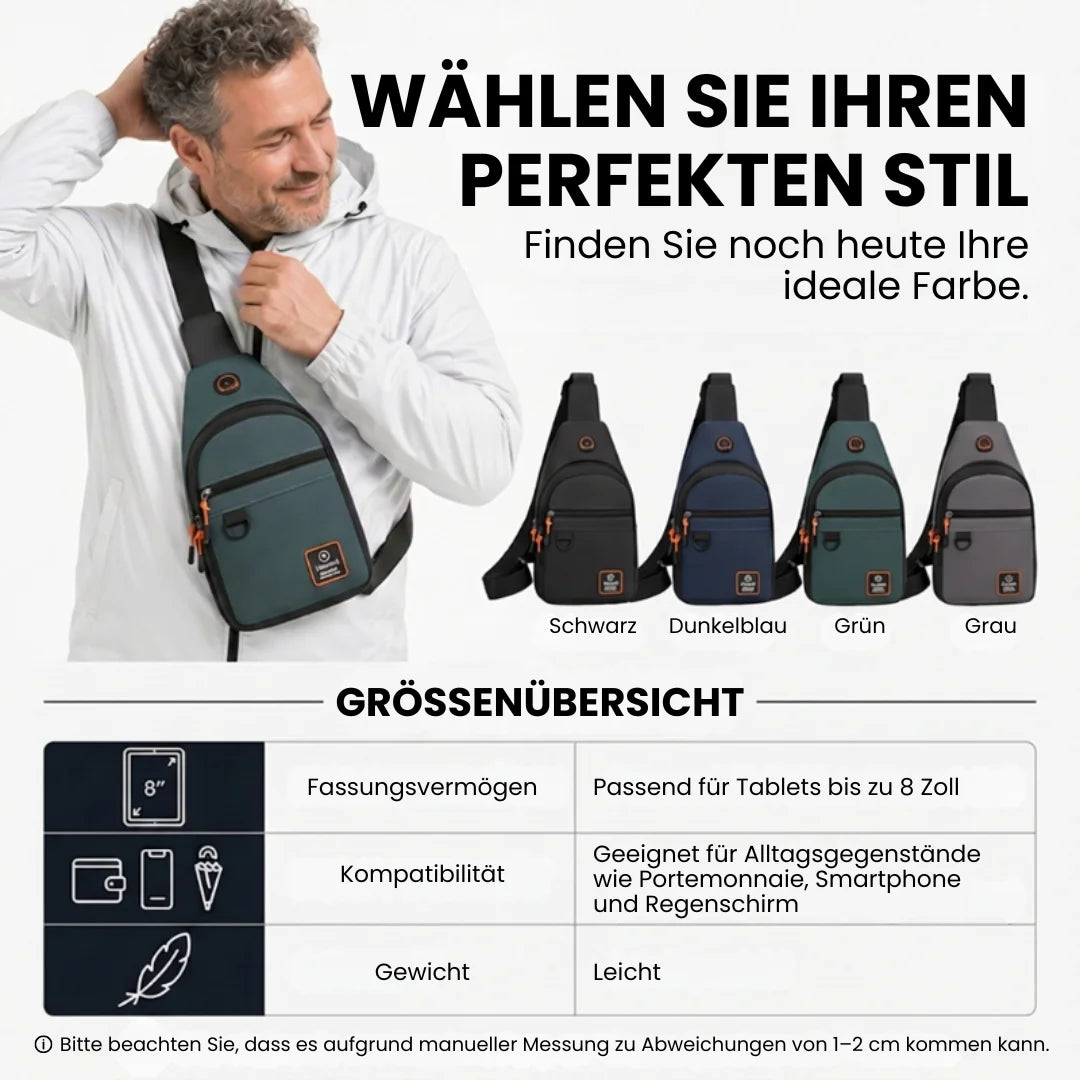 UrbanPack™ – Wasserdichte Umhängetasche mit mehreren Fächern