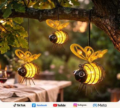 GardenBee™ – Solarbetriebene Hängelaterne in Bienenform