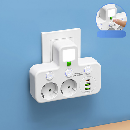 PowerHub Pro™ – Smarte Steckdosenleiste mit USB & Nachtlicht