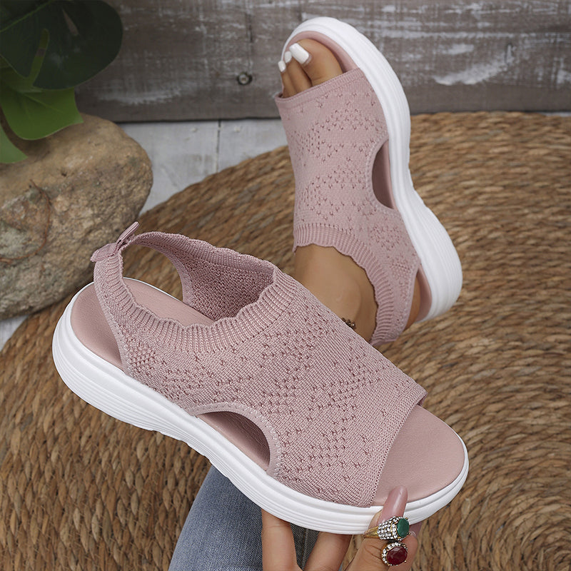 OrthaCloud™ – Atmungsaktive Strick-Plateausandalen für Damen